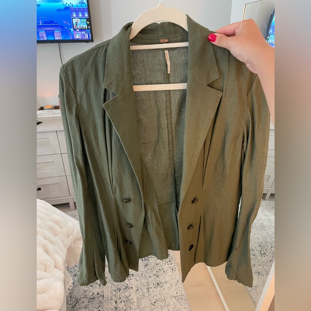 Green Free People Blazer